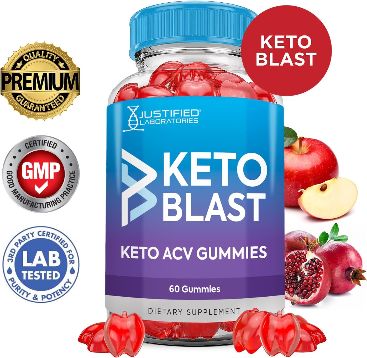 Keto Blast Gummies 2-Pack - 1000MG ACV Advanced Formula with Pomegranate & Beet Juice - B12 Vegan Non GMO - 120 Gummies