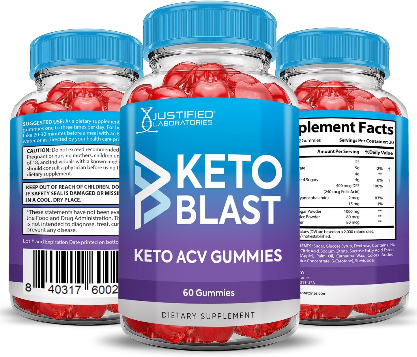 Keto Blast Gummies 2-Pack - 1000MG ACV Advanced Formula with Pomegranate & Beet Juice - B12 Vegan Non GMO - 120 Gummies