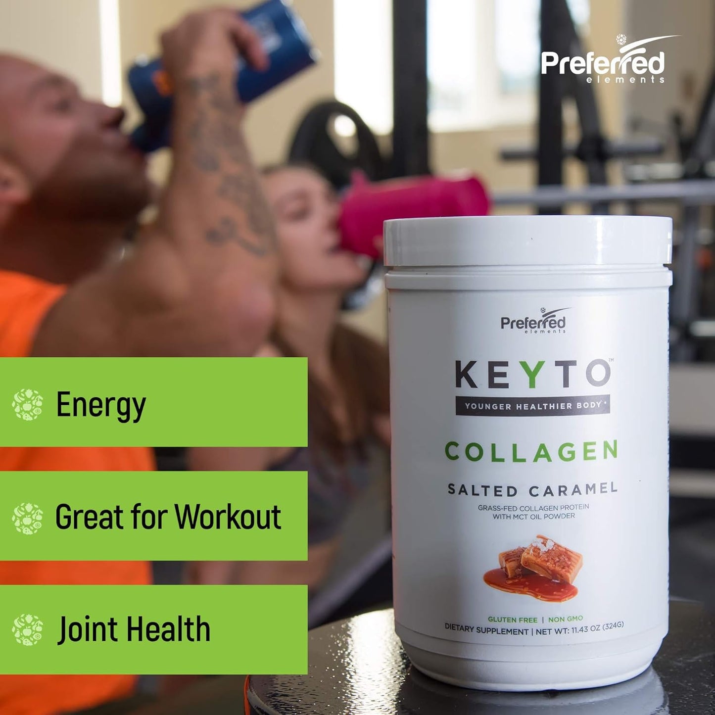 Keto Collagen Protein Powder with MCT Oil - Grass Fed Hydrolyzed Peptides, Paleo Friendly, Salted Caramel Flavor - BoostGo Australia