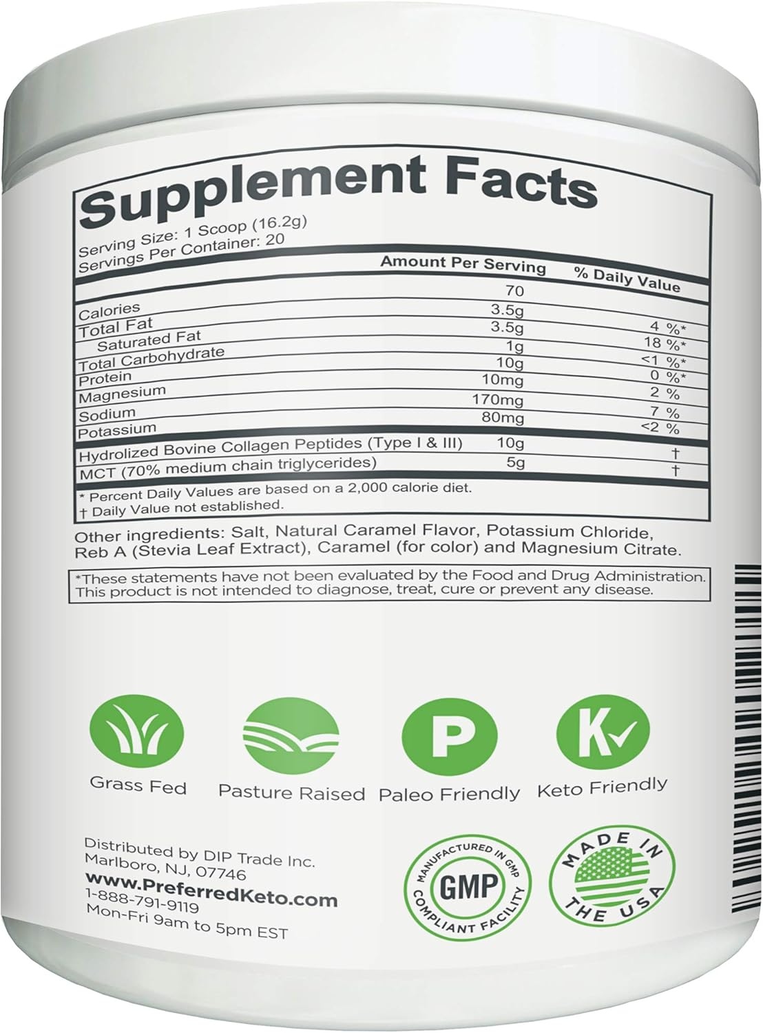 Keto Collagen Protein Powder with MCT Oil - Grass Fed Hydrolyzed Peptides, Paleo Friendly, Salted Caramel Flavor - BoostGo Australia
