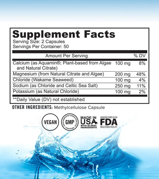 Keto Electrolyte Pills with Magnesium, Calcium, Sodium, Potassium - Total Hydration & Endurance Supplement (100ct)