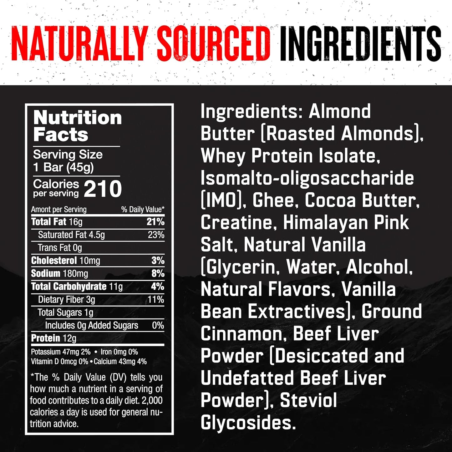 Keto Energy Bars with Essential Fats, Creatine, and Electrolytes - Gluten Free Protein Snack - Pack of 12 - 1.59oz