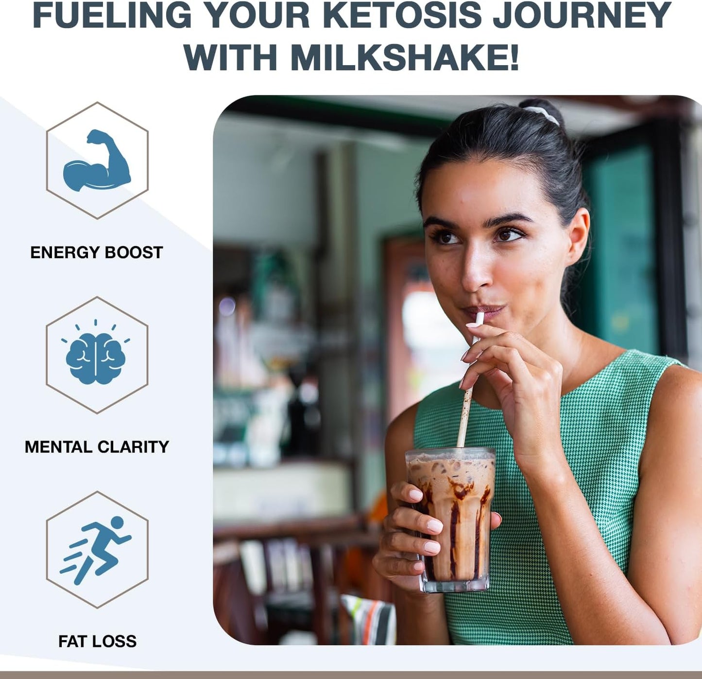 Keto-Friendly Meal Replacement Powder with MCT & Grass-Fed Whey Protein - Gluten Free & Low Carb - Salted Caramel Flavor - 742g
