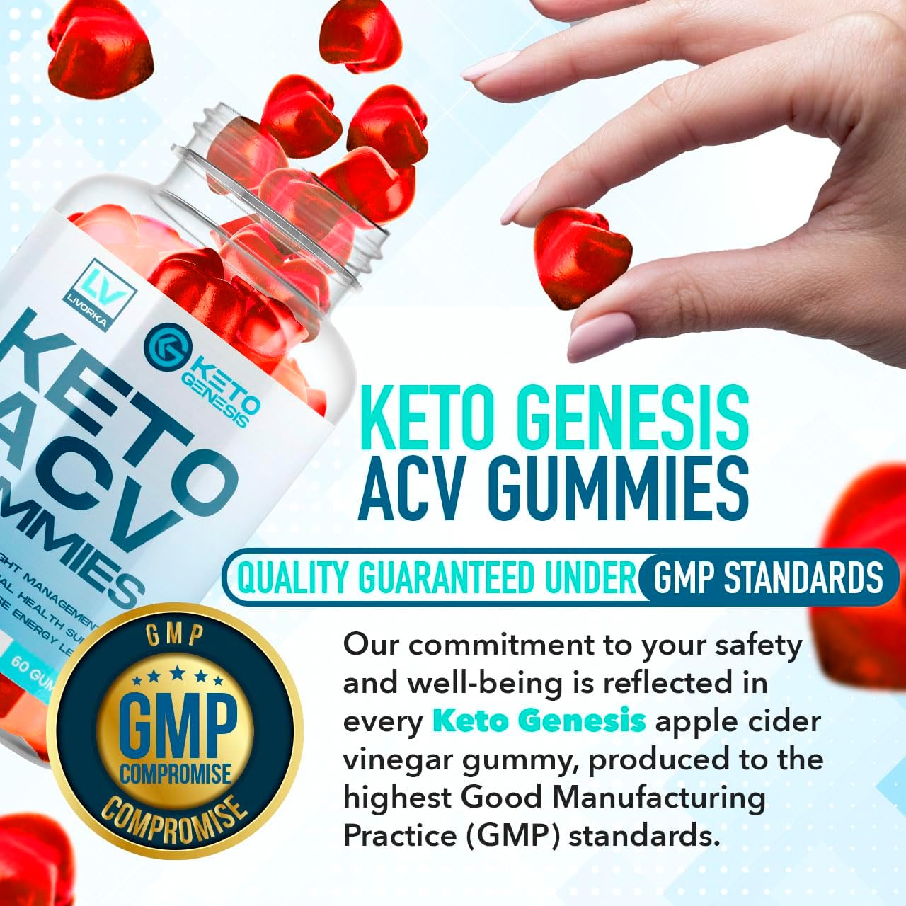 Keto Genesis ACV Gummies for Advanced Slimming Formula - 2 Pack, 1050mg Keto Plus ACV Supplement, 2 Month Supply
