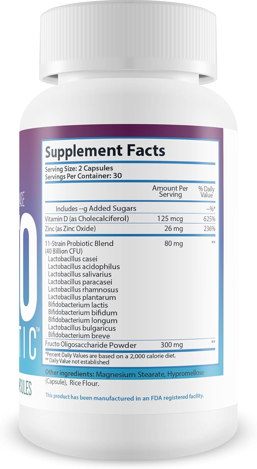 Keto Probiotic Supplement for Digestive, Immune, & Gut Health - 40 Billion Cfu - Men & Women - Reduce Bloating - Full Body Cleanse Support