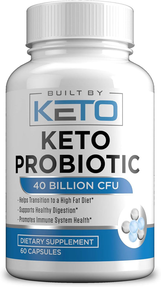 Keto Probiotics with Prebiotic - Supports Digestive Health - 60 Capsules for Men & Women on Ketogenic Diet
