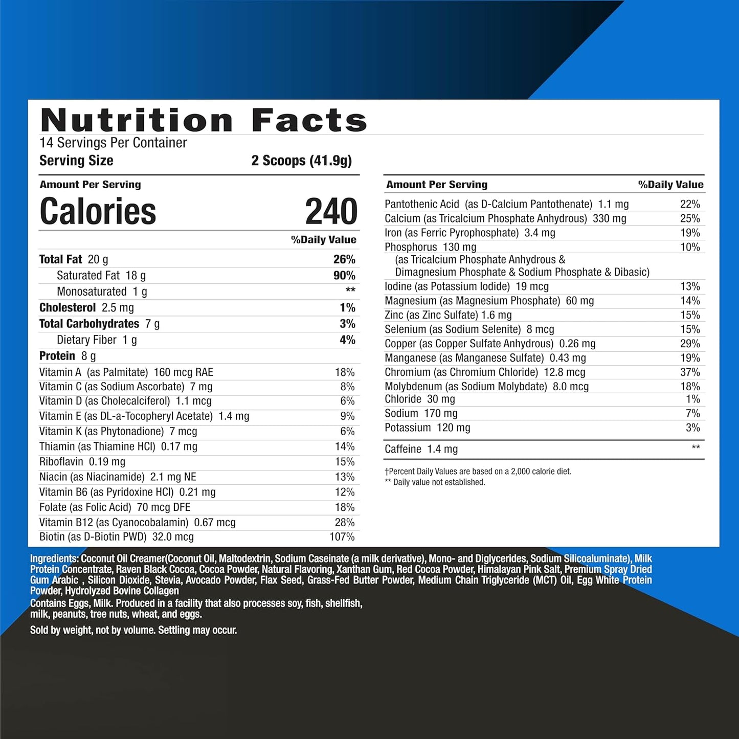 Keto Science Chocolate Ketogenic Meal Shake: High in MCTs, Protein, Collagen, Vitamins, and Minerals - Keto & Paleo Friendly for Slimming Formula (14 Servings, 20.49 Oz)