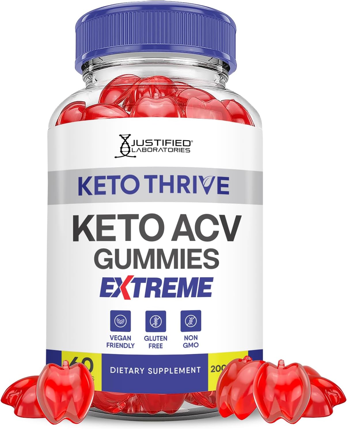 Keto Thrive Apple Cider Vinegar Gummies 2000MG with Pomegranate & Beet Juice Powder - Vegan & Non GMO - 60 Gummies
