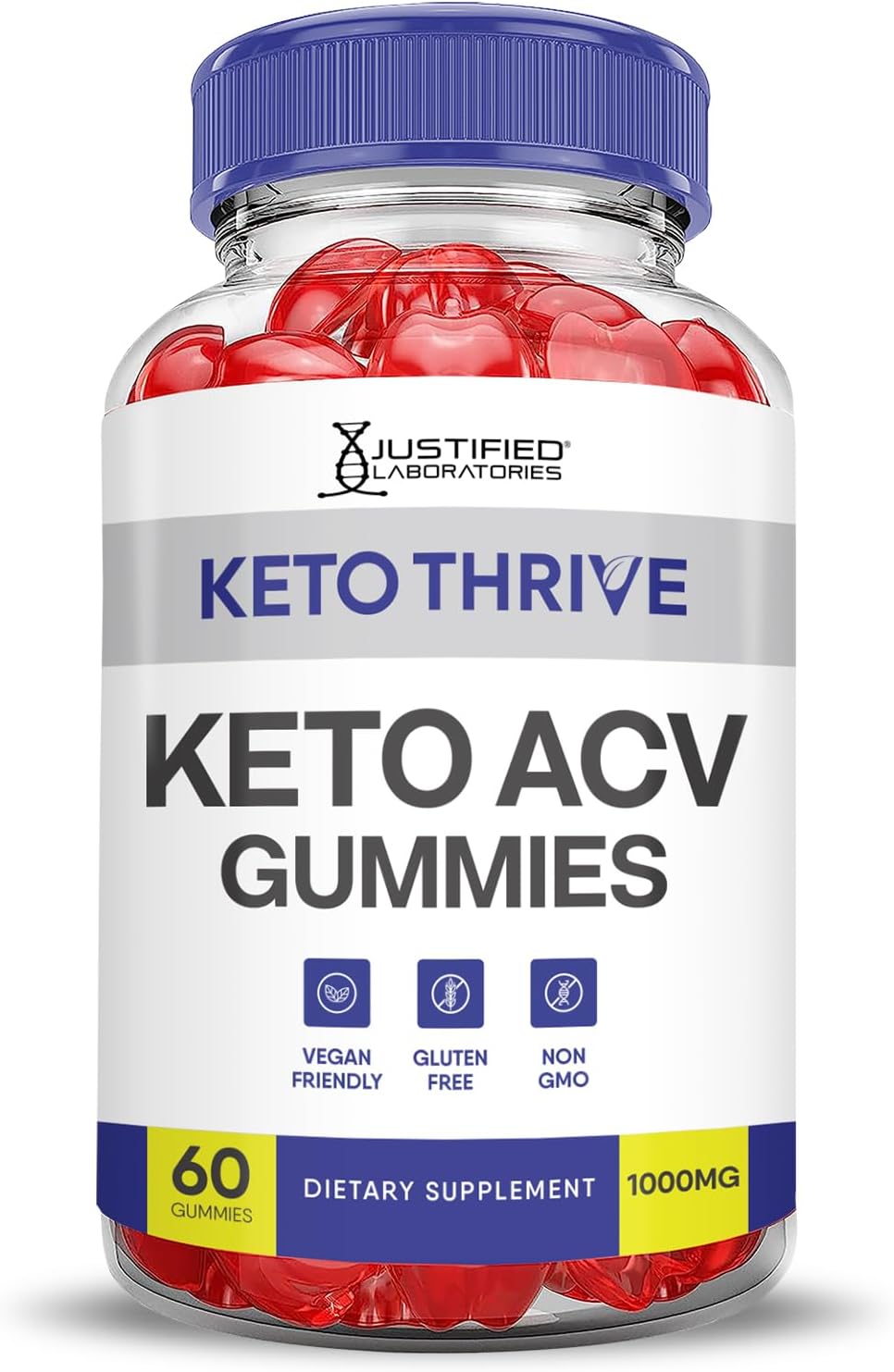 Keto Thrive Keto ACV Gummies 1000MG (3 Pack) - Apple Cider Vinegar with Pomegranate Beet Juice, B12, Vegan, Non GMO - 180 Gummies