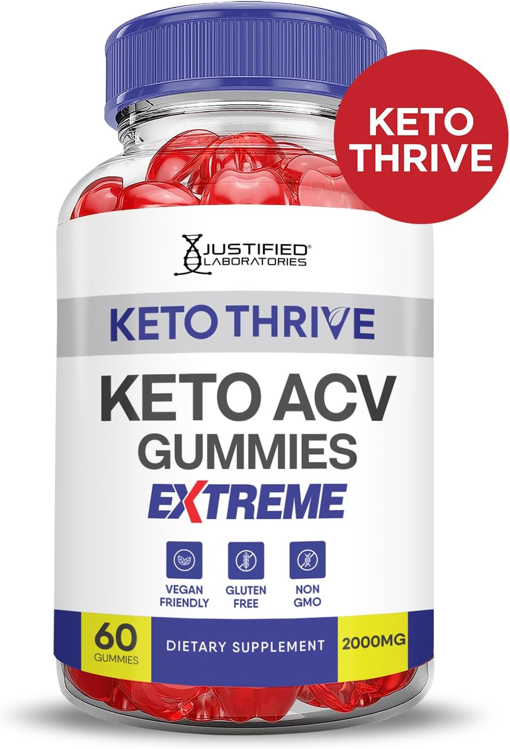 Keto Thrive Keto ACV Gummies (2 Pack) 2000MG Apple Cider Vinegar with Pomegranate Beet Juice - Vegan Non GMO 120 Gummys