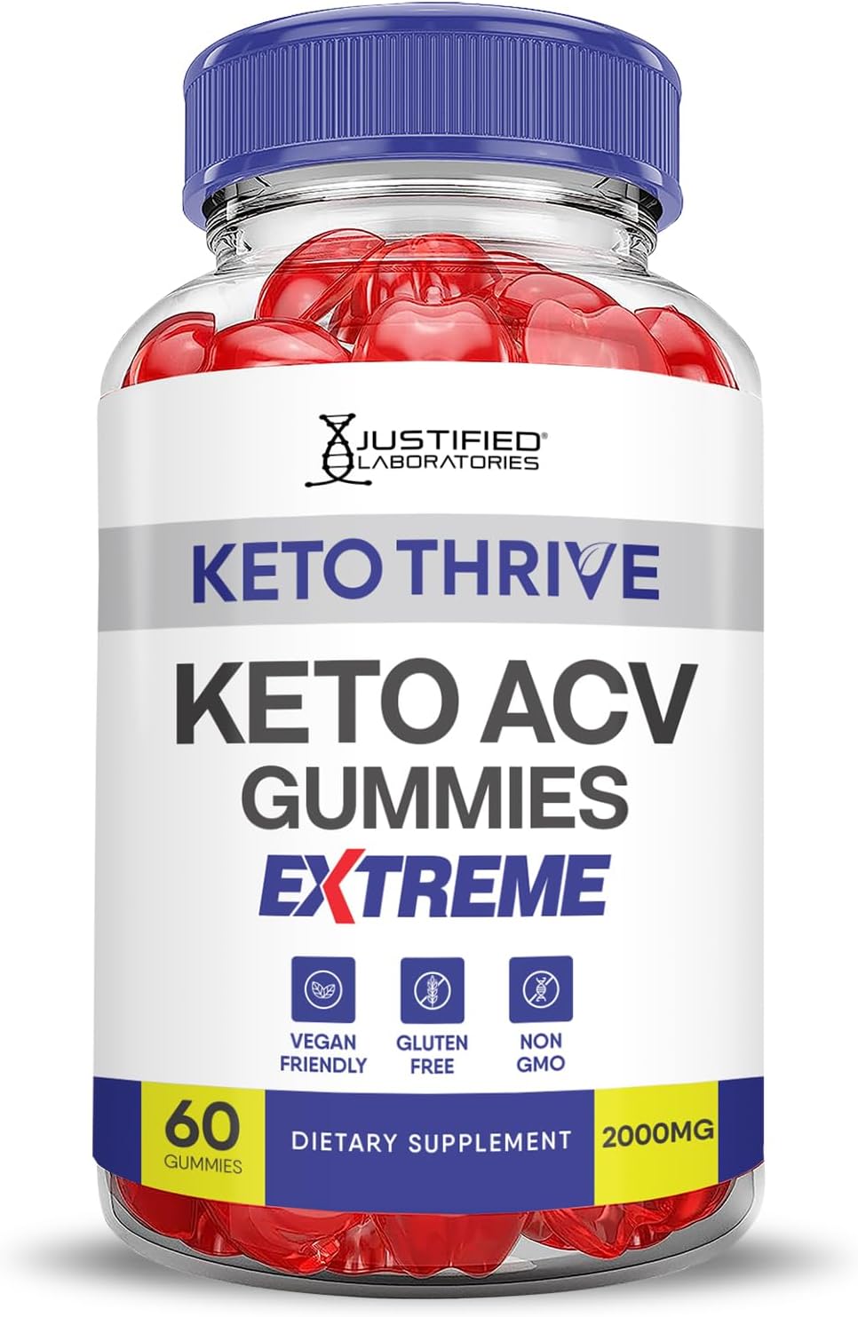 Keto Thrive Keto ACV Gummies (2 Pack) 2000MG Apple Cider Vinegar with Pomegranate Beet Juice - Vegan Non GMO 120 Gummys