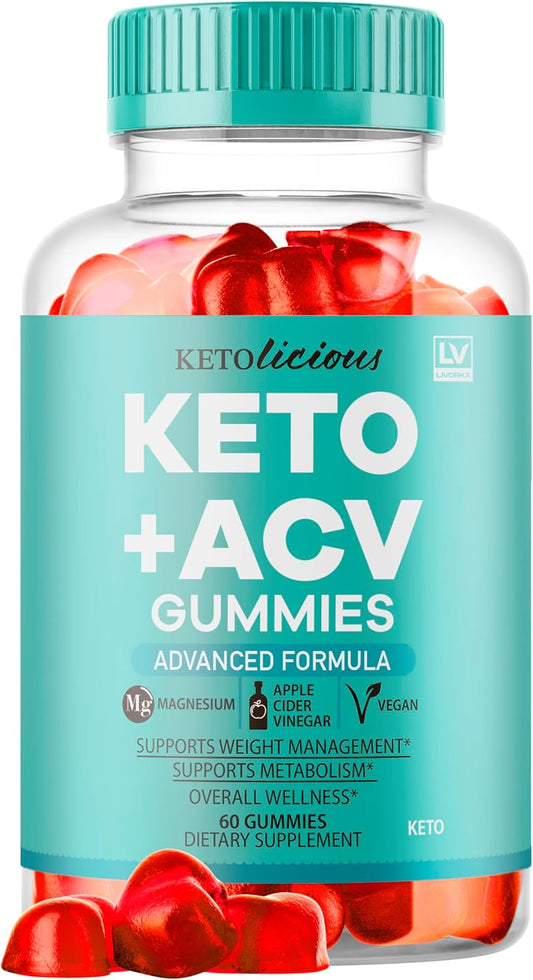 Ketolicious Keto ACV Gummies - Advanced Formula, 60 Gummies, 1 Month Supply