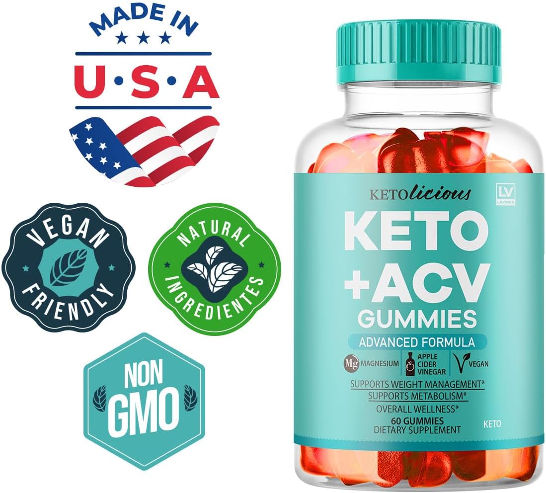 Ketolicious Keto ACV Gummies - Advanced Formula, 60 Gummies, 1 Month Supply