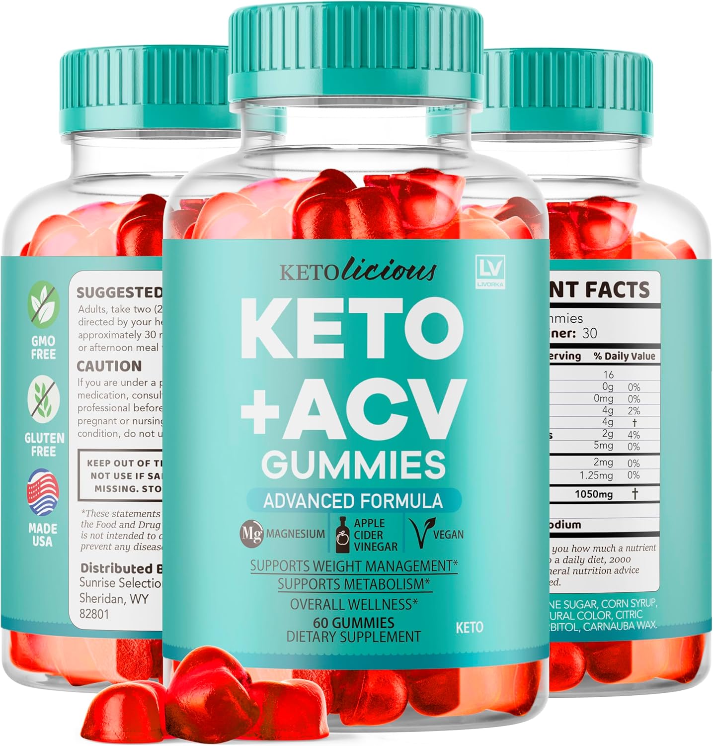Ketolicious Keto ACV Gummies 180 Count - 3 Month Supply - Advanced Formula
