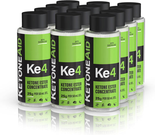 KetoneAid Ke4 Pro Ester Drink with Sucralose - 10 Servings Per Bottle (12 Pack)