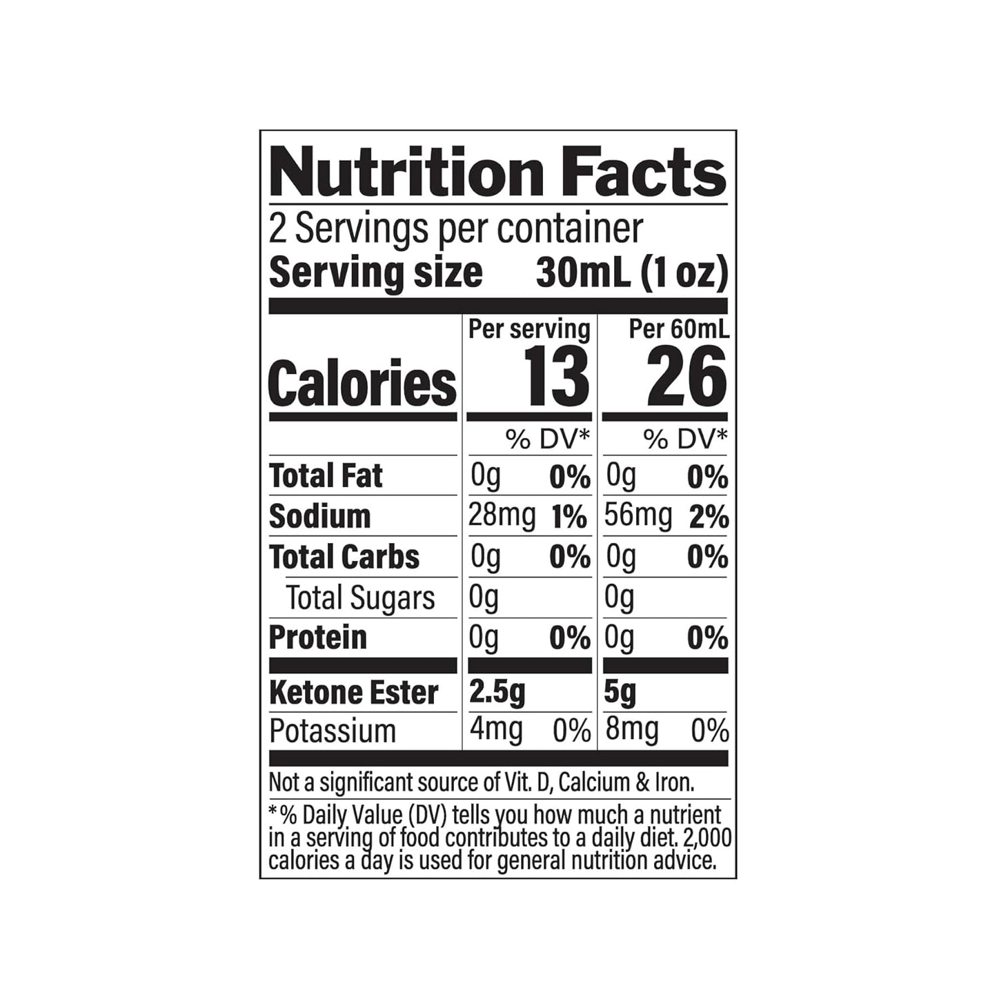 KetoneAid Ketone Ester Shot - Sugar-Free, Caffeine-Free - 2 Servings, 1 Bottle
