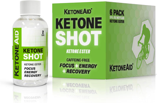 KetoneAid Ketone Shot - Energy Boosting Ketone Ester Drink - Sugar and Caffeine Free - 6 Bottles with 2 Servings Each