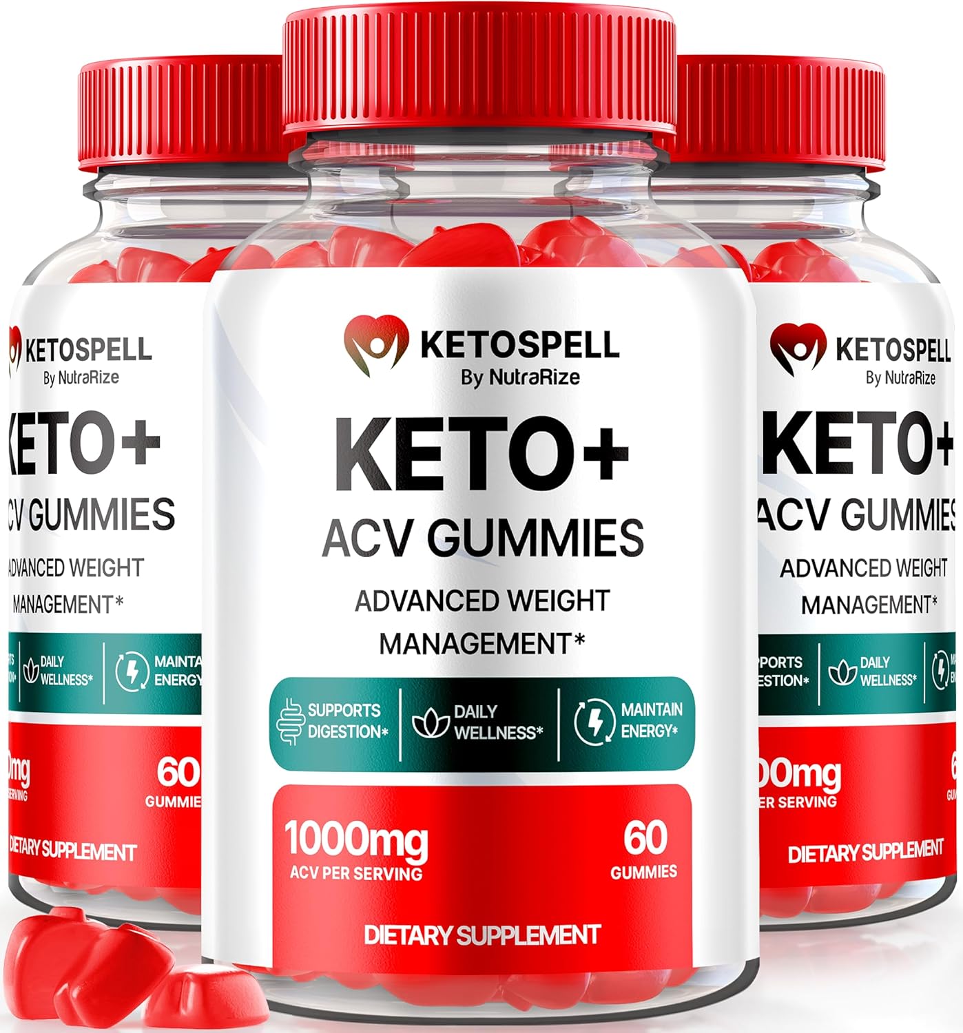 KetoSpell ACV Gummies 3 Pack - All Natural Apple Cider Vinegar Supplement for Advanced Slimming Formula - 1000MG Gomitas Reviews