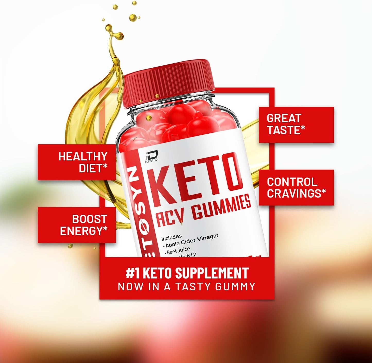 Ketosyn ACV Gummies Advanced Formula - Fast Acting Extra Strength with B12 (2 Pack - 120 Gummies)