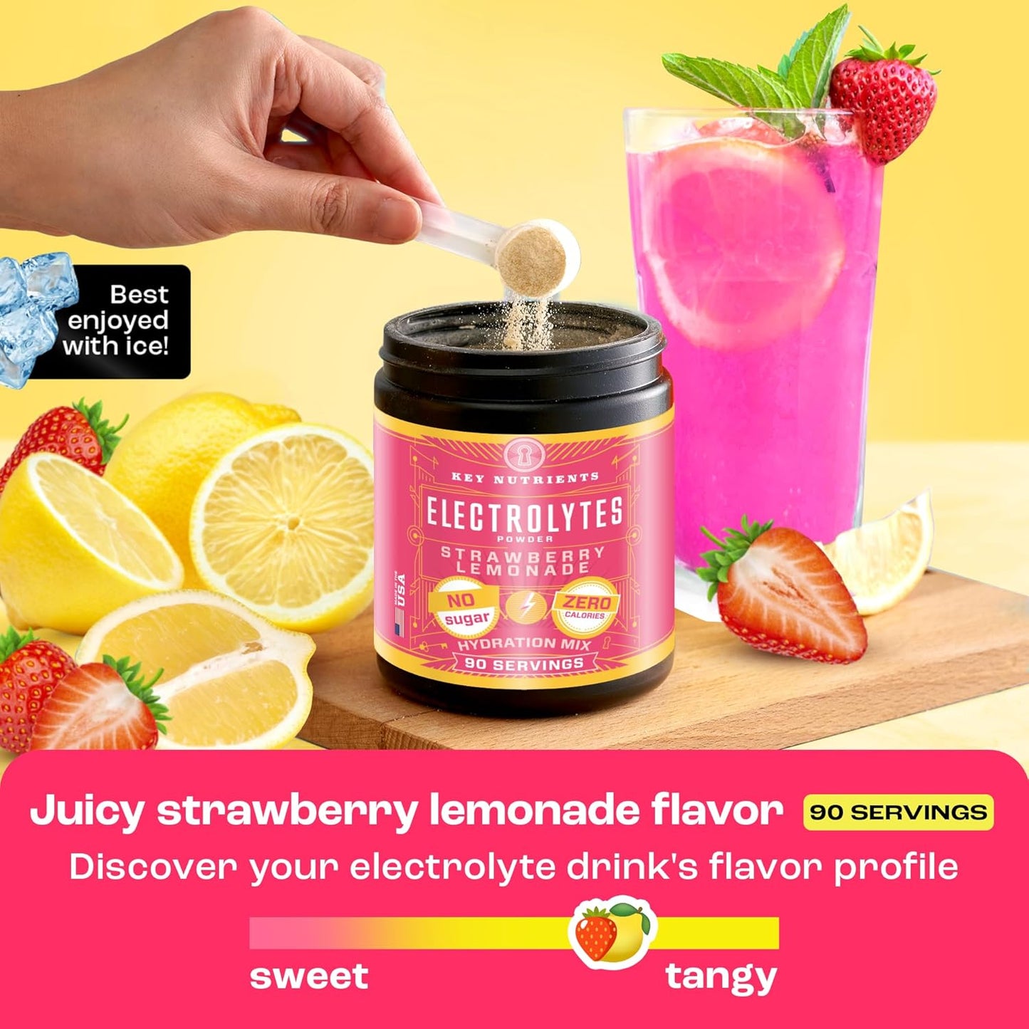 KEY NUTRIENTS Electrolyte Powder Bundle - Lemonade & Strawberry Lemonade Flavors - Sugar-Free, Calorie-Free Hydration - Gluten-Free, Keto-Friendly - 90 Servings Each - Made in USA