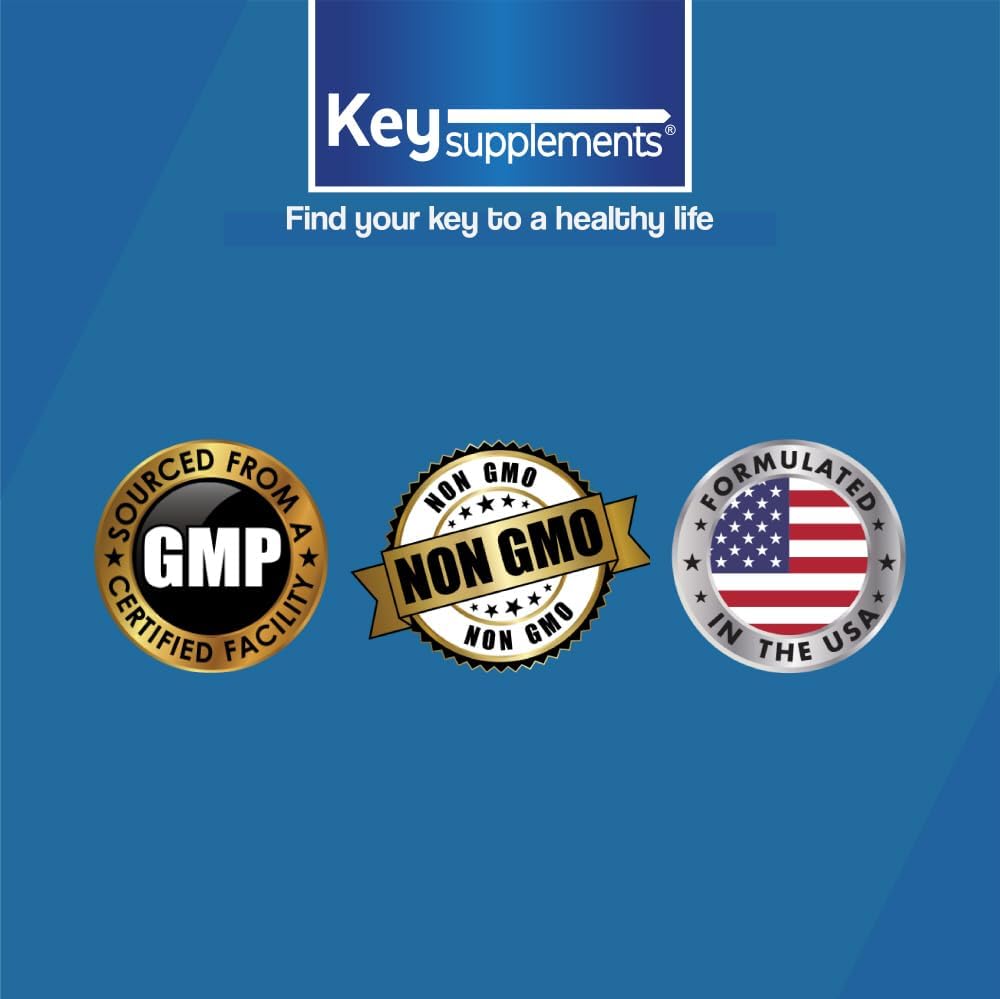 Key Supplements Blood Pressure Support Capsules with Niacin, Vitamin C, B6, B12, Garlic, Hibiscus, Olive Leaf - 90 Count