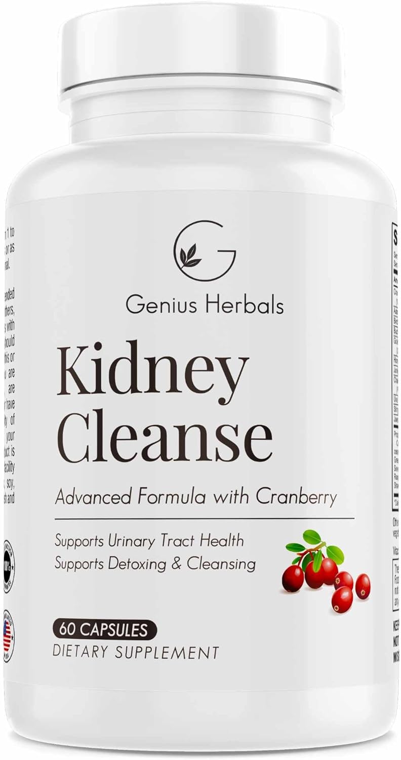 Kidney Cleanse Advanced Formula with Cranberry Extract - Detox & Cleanse for Kidney, Urinary Tract, Bladder - 60 Capsules