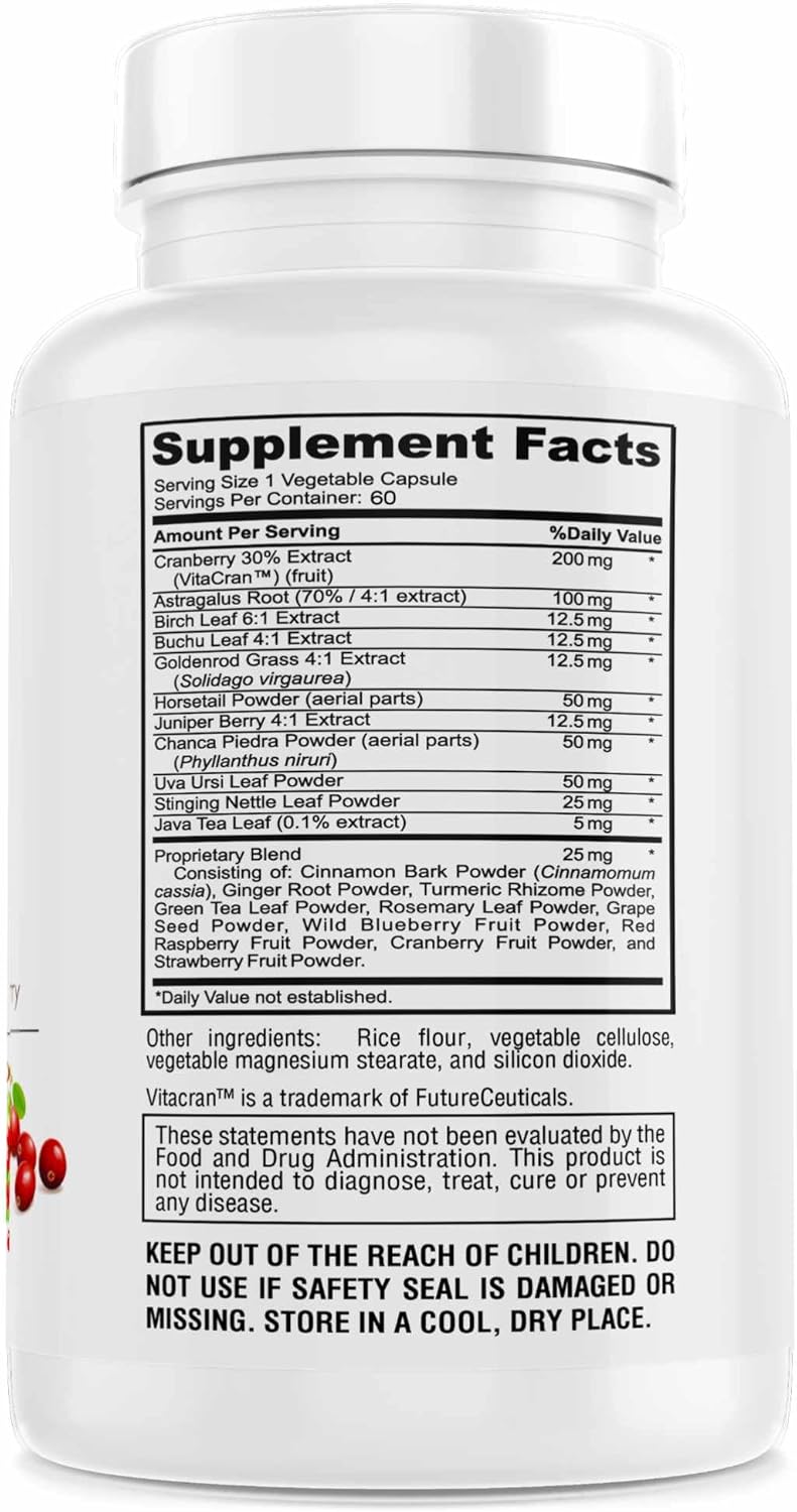 Kidney Cleanse Advanced Formula with Cranberry Extract - Detox & Cleanse for Kidney, Urinary Tract, Bladder - 60 Capsules