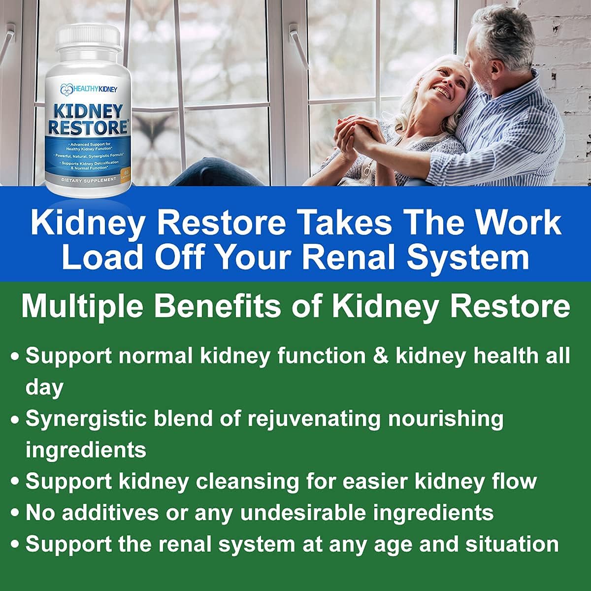 Kidney Restore and Kidney-D Supplement Bundle for Kidney Health Support - 120 Capsules Total