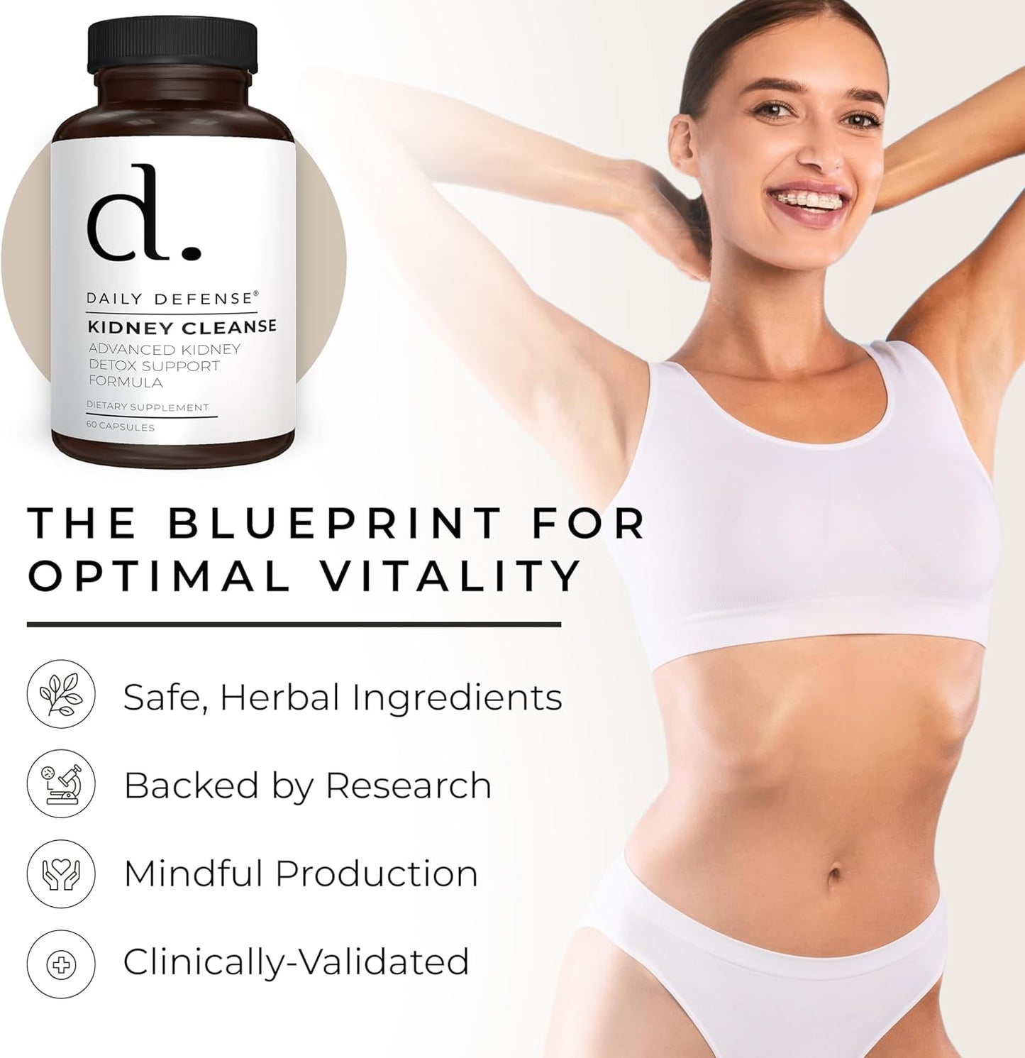 Kidney Support Supplement with Chanca Piedra, Cranberry Extract, and More - 60 Capsules