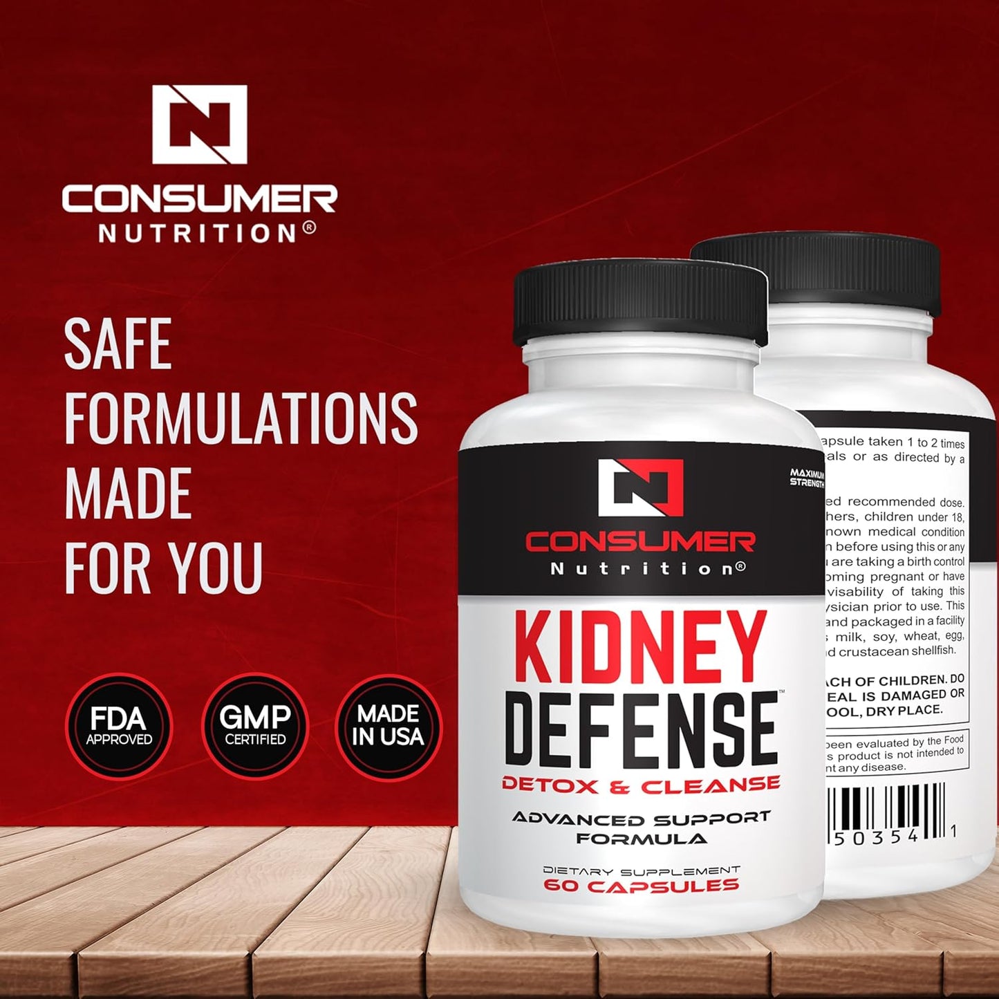 Kidney Support Supplement with Cranberry Extract & Astragalus Root - Urinary Tract & Bladder Health - 60 Capsules