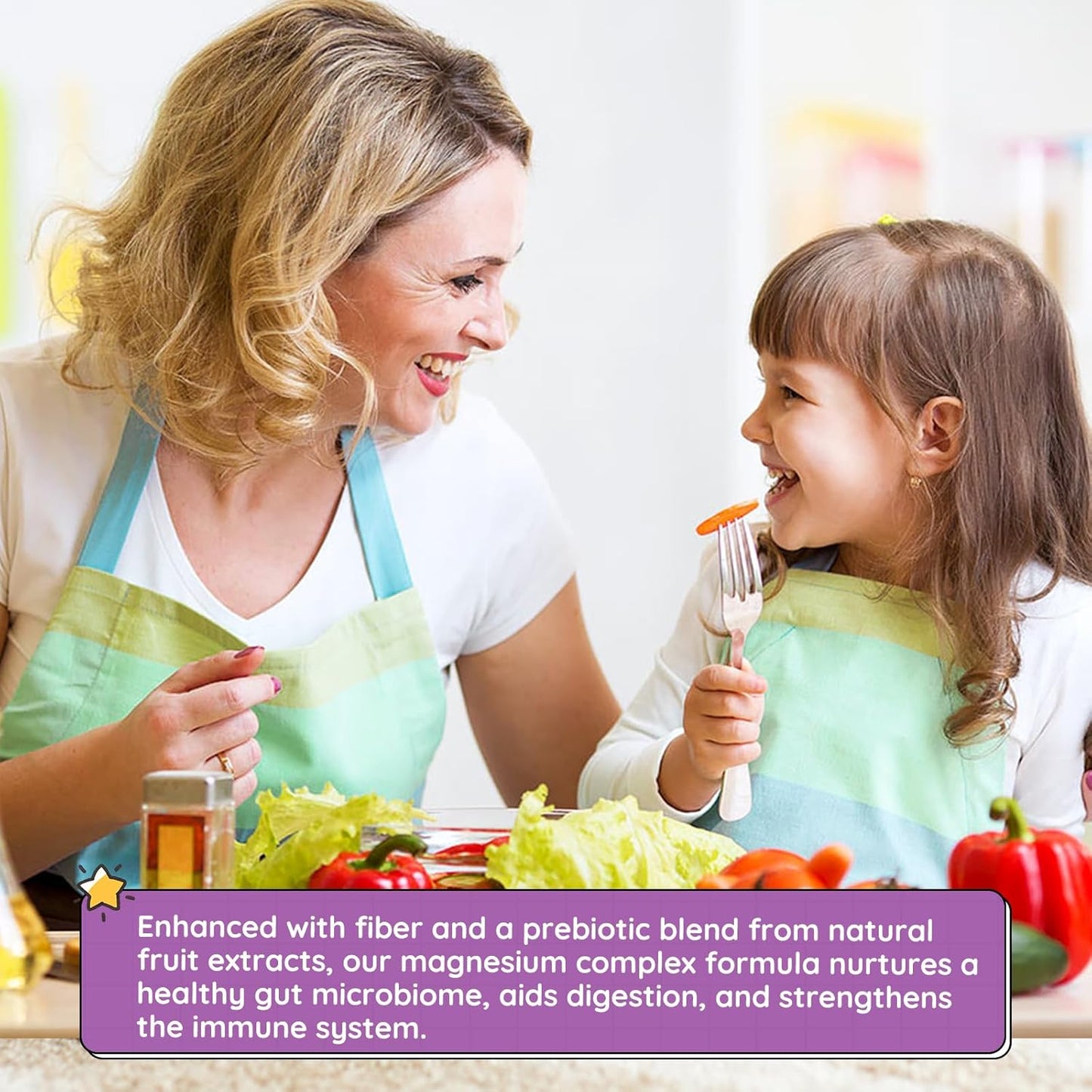 Kids & Adults Magnesium Gummies with Prebiotic & Zinc - Vegan Grape Flavor - 60 Count - Nerve, Bone, & Muscle Health Support