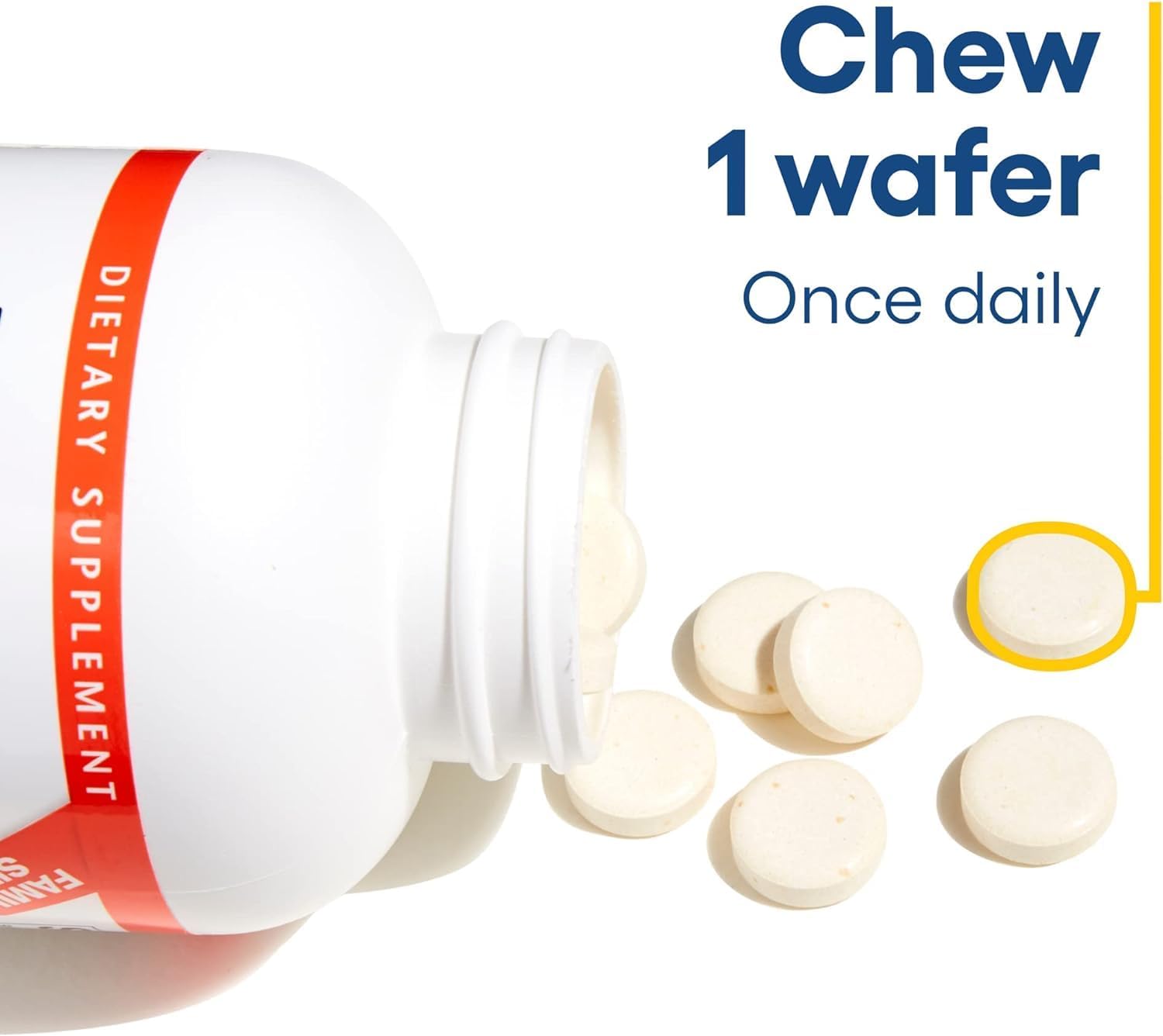 Kids Chewable Vitamin C 500 mg with Natural Flavors - Peach, Passionfruit, Mango - 180 Wafers for Immune Health & Bone Support