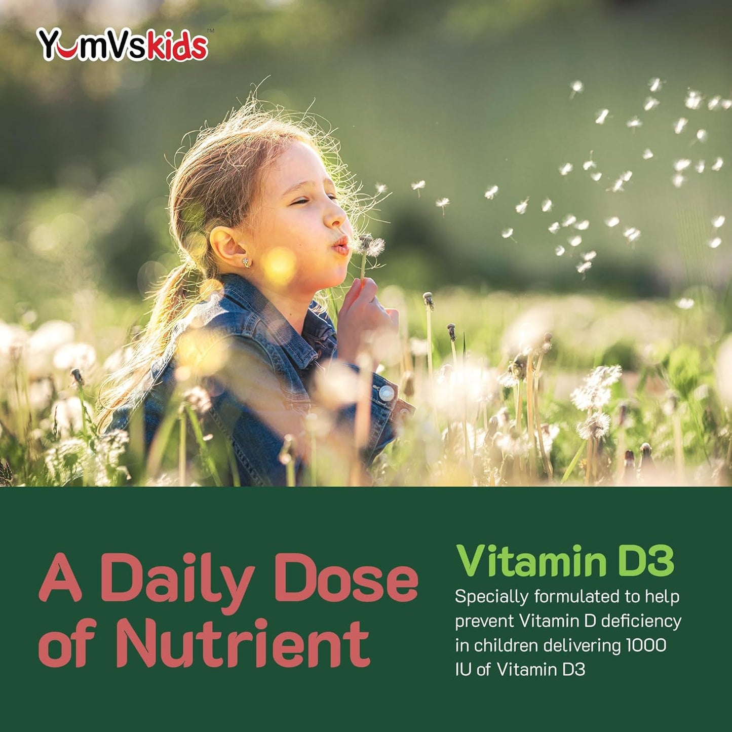 Kids Chewable Vitamin D3 Gummies - 1000 IU - Children's Dietary Supplement for Bone Health & Immune Support - 60 Count - BoostGo Australia