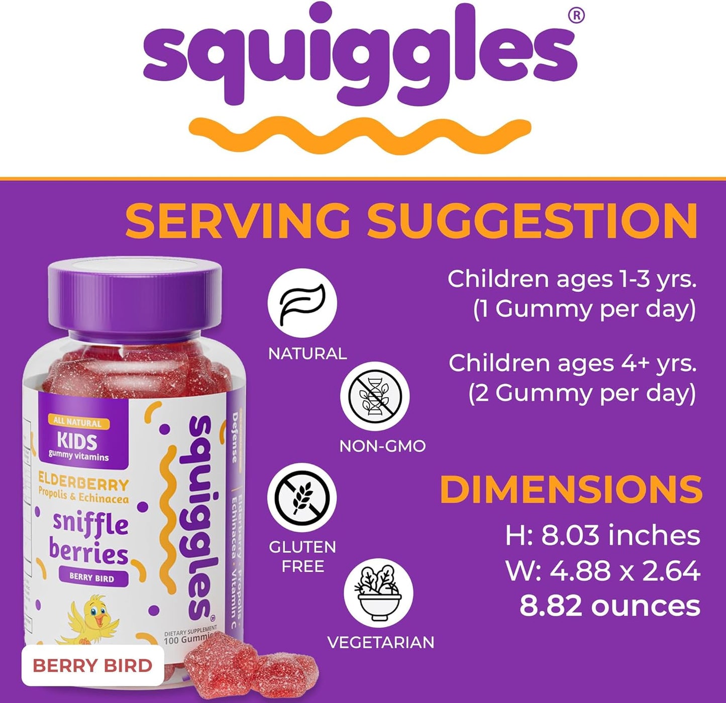 Kids Elderberry Gummies with Bee Propolis & Echinacea for Immune Support - Tasty Chewy Toddler Vitamins, 100 Count - BoostGo Australia