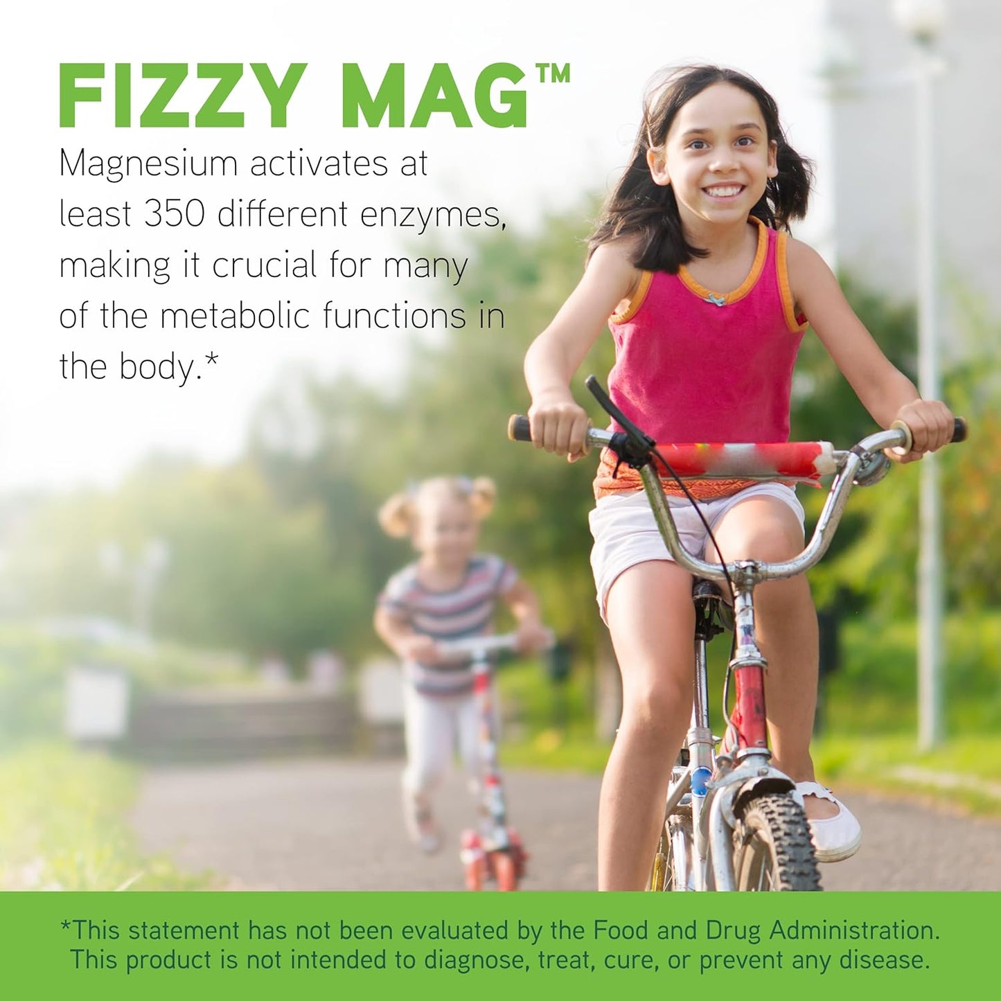 Kids Fizzy Mag: Effervescent Magnesium Supplement for Brain Health, Relaxation, Behavior - Lemon Lime Flavor - 516g - BoostGo Australia
