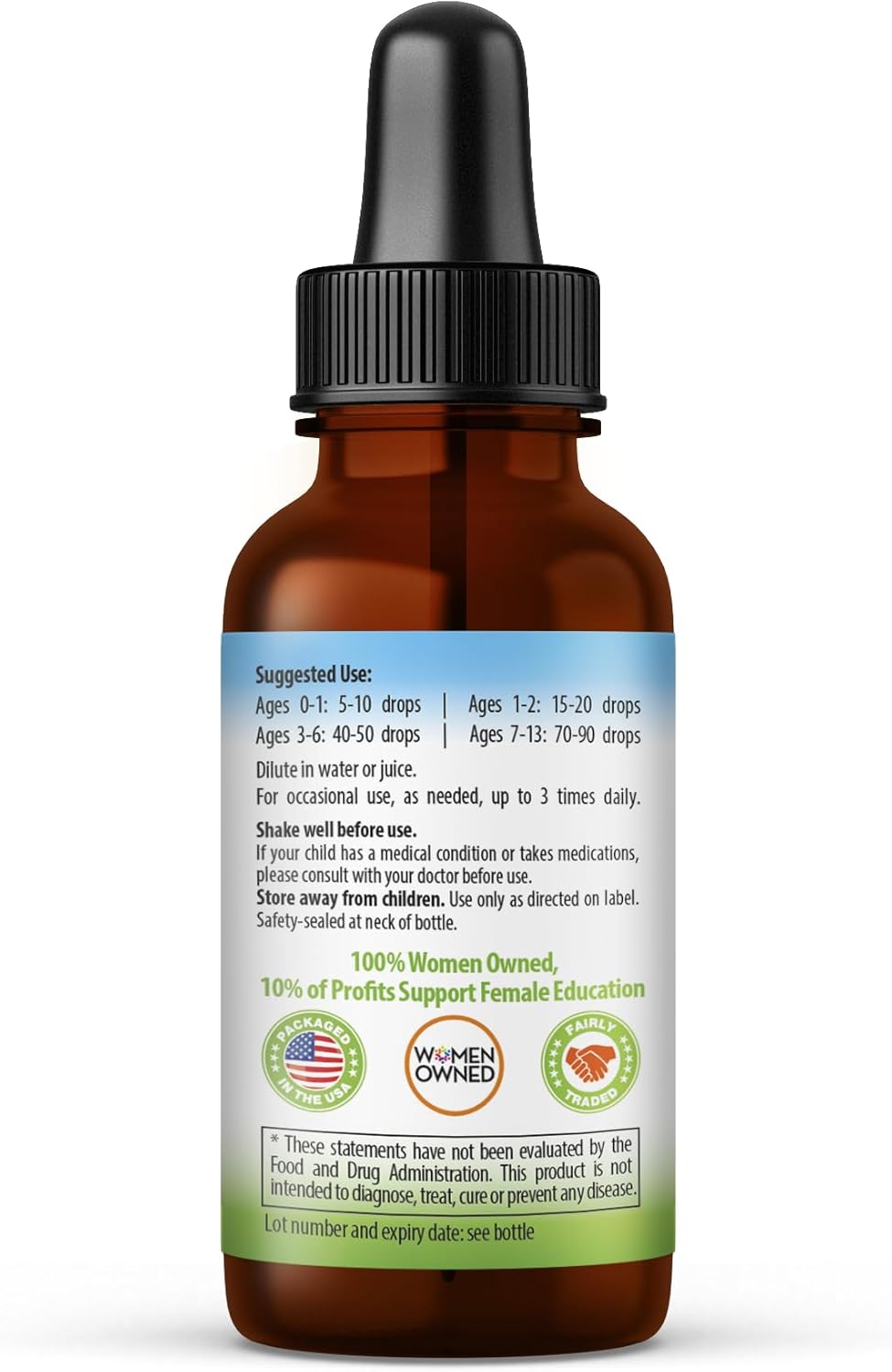 Kids Herbal Immune Support Drops with Ashwagandha & Turmeric - Natural Immune Booster for Kids - Non-GMO & Made in USA