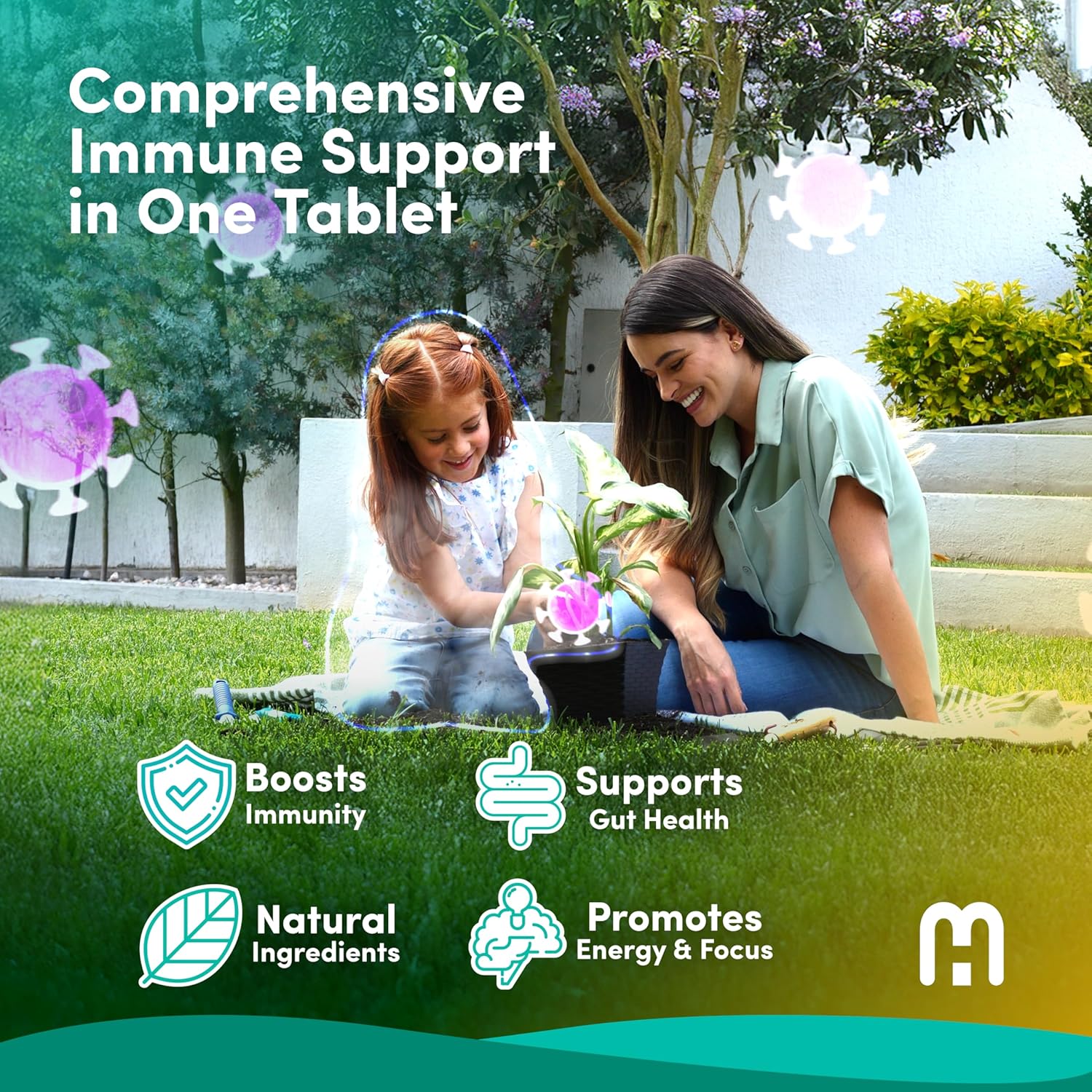 Kids Immune Support Supplement with Vitamin D, Tiger Milk Mushroom, Colostrum, Prebiotic - Boost Gut & Immune System, Natural Respiratory Support - 60 Chocolate Chewables