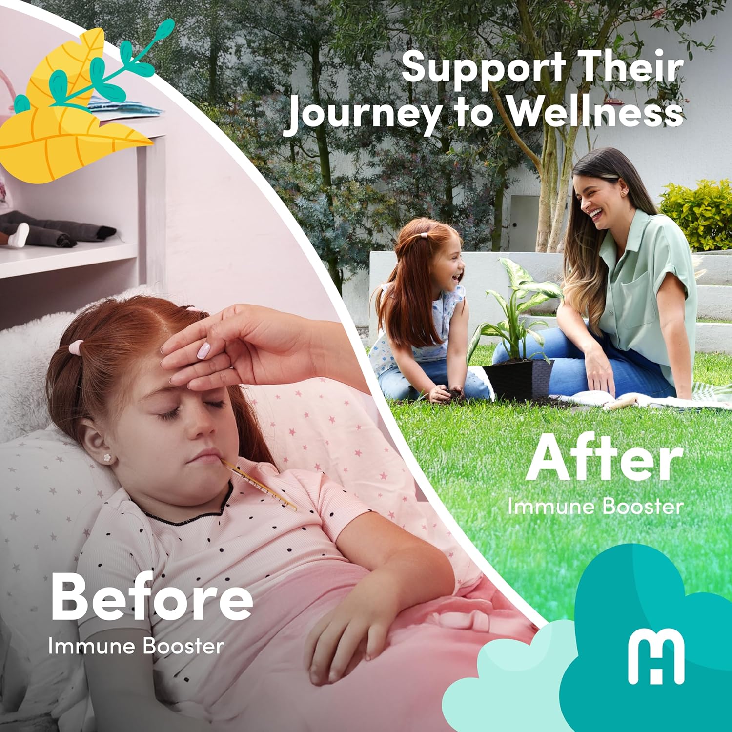 Kids Immune Support Supplement with Vitamin D, Tiger Milk Mushroom, Colostrum, Prebiotic - Boost Gut & Immune System, Natural Respiratory Support - 60 Chocolate Chewables