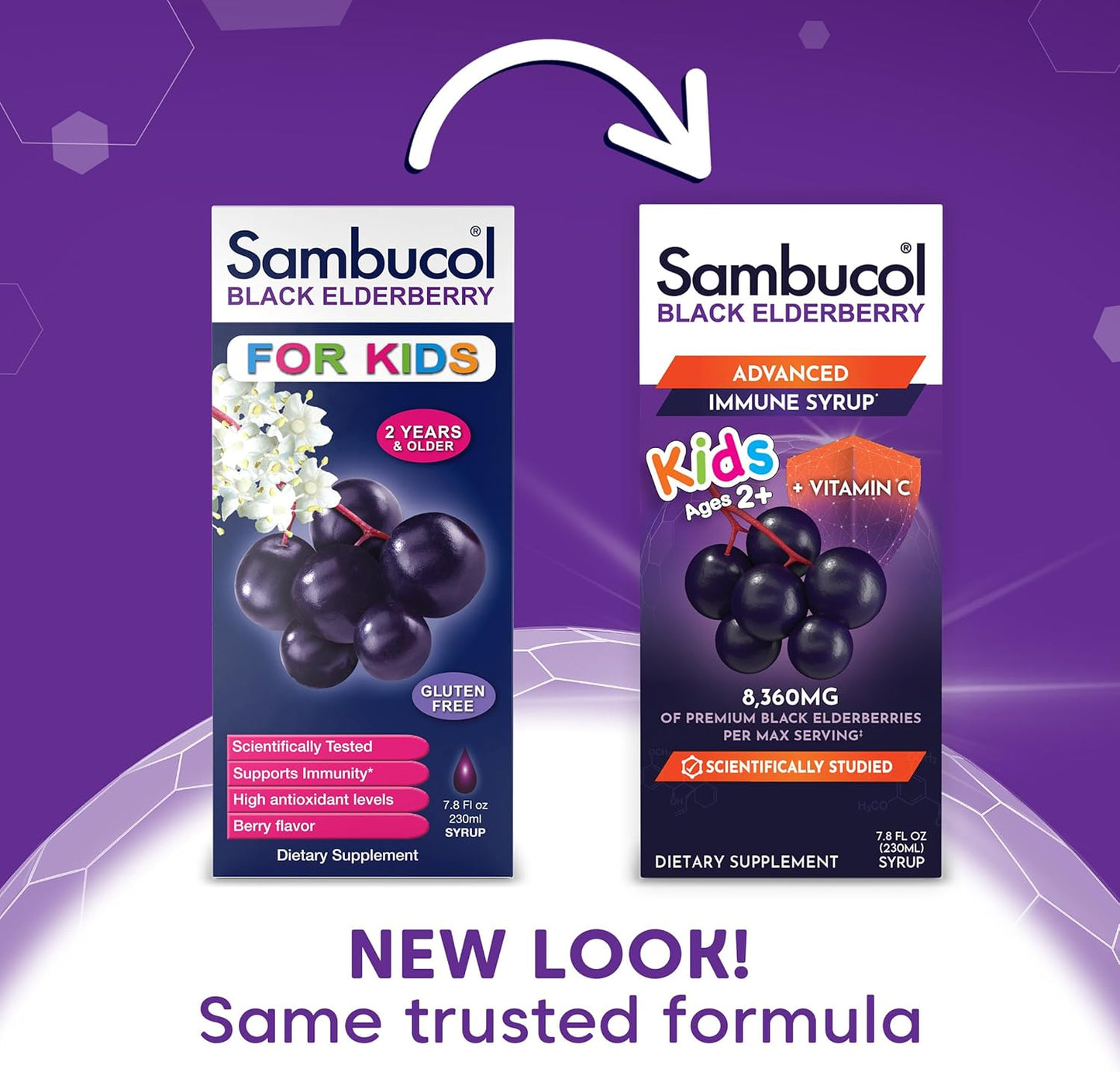 Kids Immune Support with Sambucol Black Elderberry Syrup - Elderberry Extract for Children - 7.8 Fl Oz