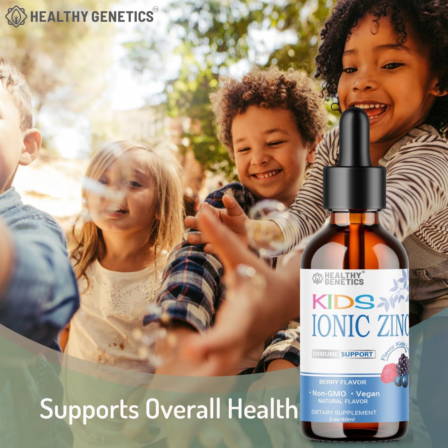 Kids Ionic Liquid Zinc Drops - 30 Day Supply for Immunity, Mood, Brain, Thyroid - 2 Oz Zinc Sulfate Formula