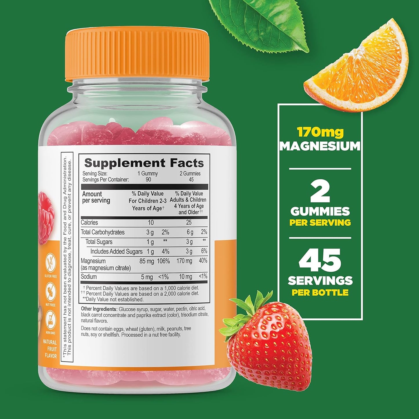 Kids Magnesium Citrate, Iron, and Vitamin C Gummies Bundle - Tasty Vitamin Supplement, Gluten-Free, Non-GMO Chewables by VitaWorks Lifeable