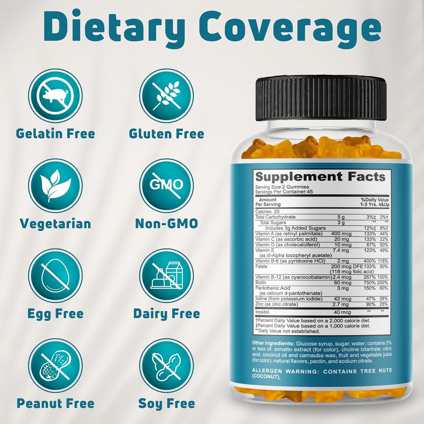 Kids Multivitamin Gummies - Vegetarian, Gluten-Free, Gelatin-Free - 45 Day Supply - Immune Support & Wellness - BoostGo Australia