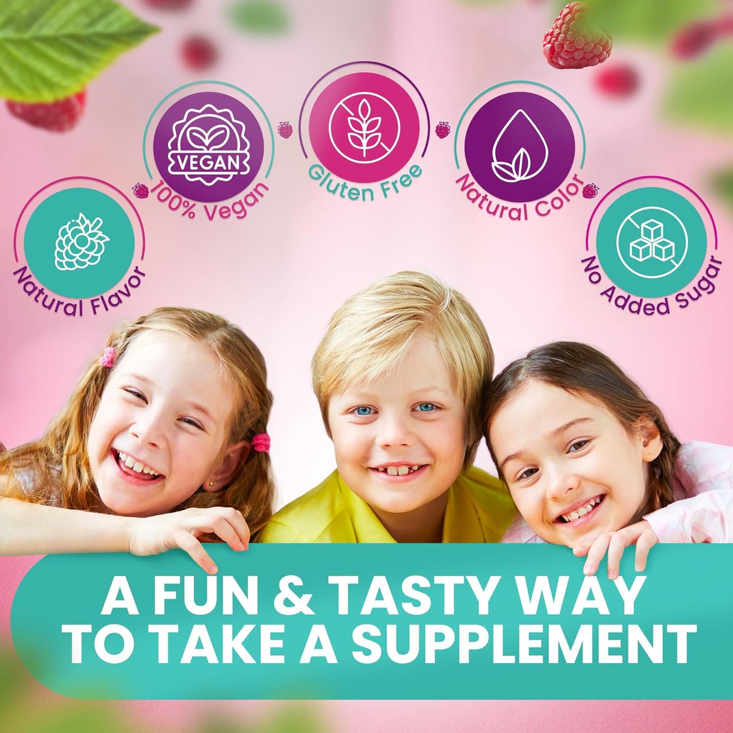 Kids Natural BioScience 100mg Magnesium Gummies - Calm & Sleep Support, Chewable Supplement for Sleep, Stress Relief, Bone Health, Muscle Relaxation - 30 Vegan Gluten-Free Gummies