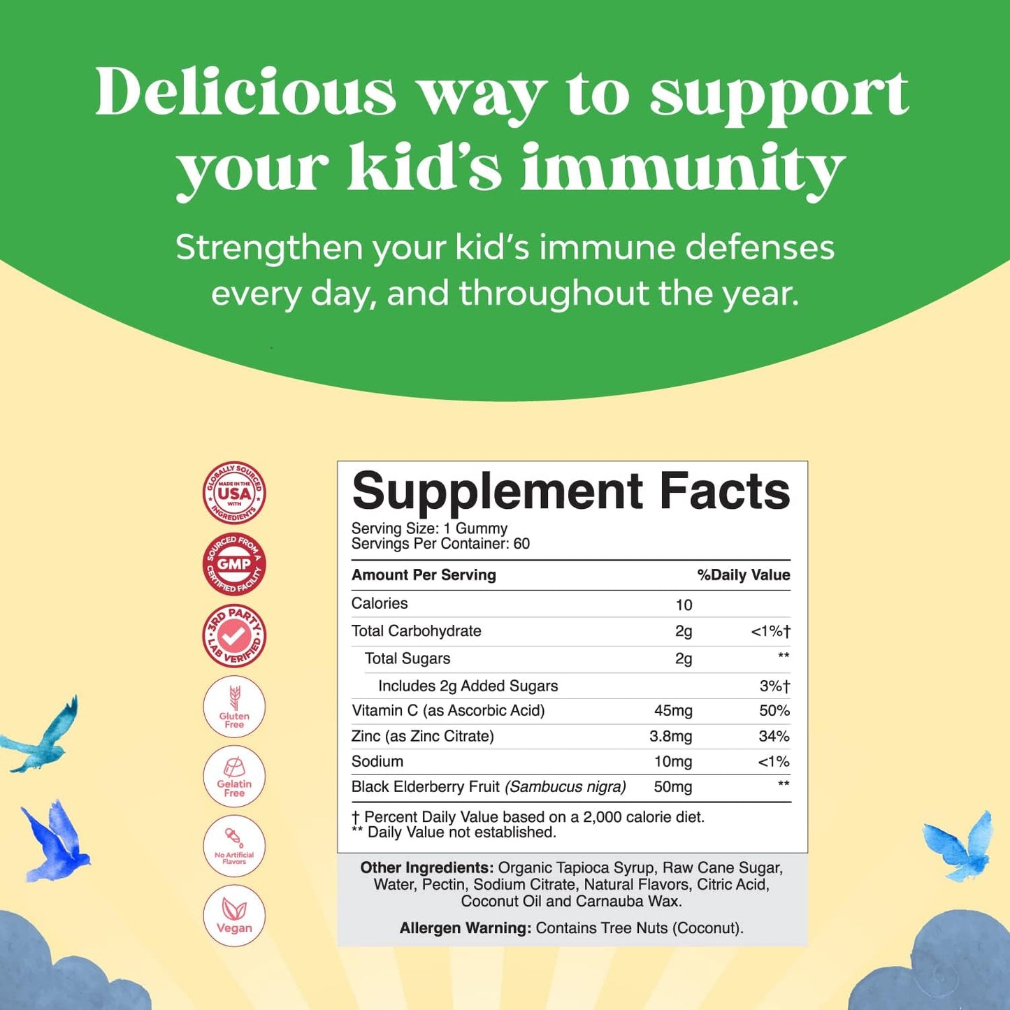 Kids' Plant-Based Omega 3 & Elderberry Gummies Bundle for Vision, Immunity, and Focus - with Zinc and Vitamin C for Immune Support - BoostGo Australia