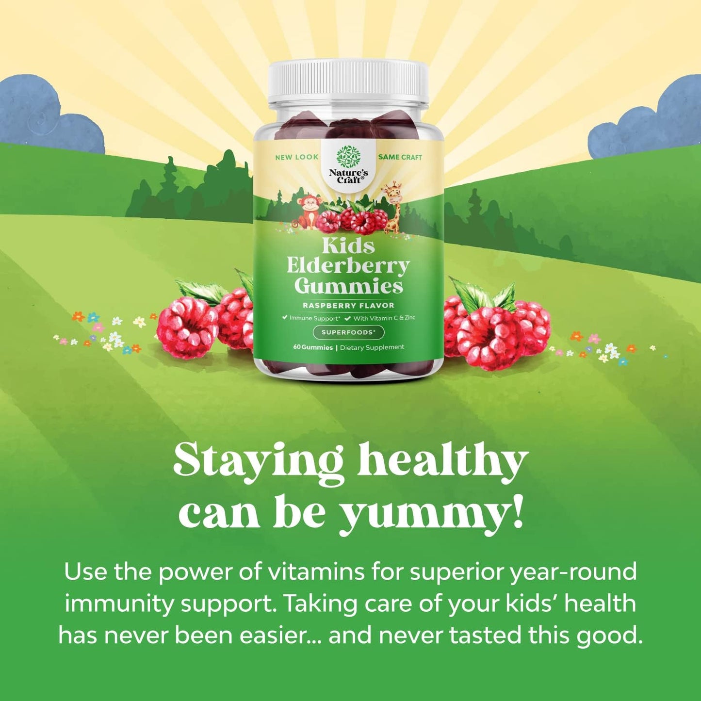 Kids' Plant-Based Omega 3 & Elderberry Gummies Bundle for Vision, Immunity, and Focus - with Zinc and Vitamin C for Immune Support - BoostGo Australia