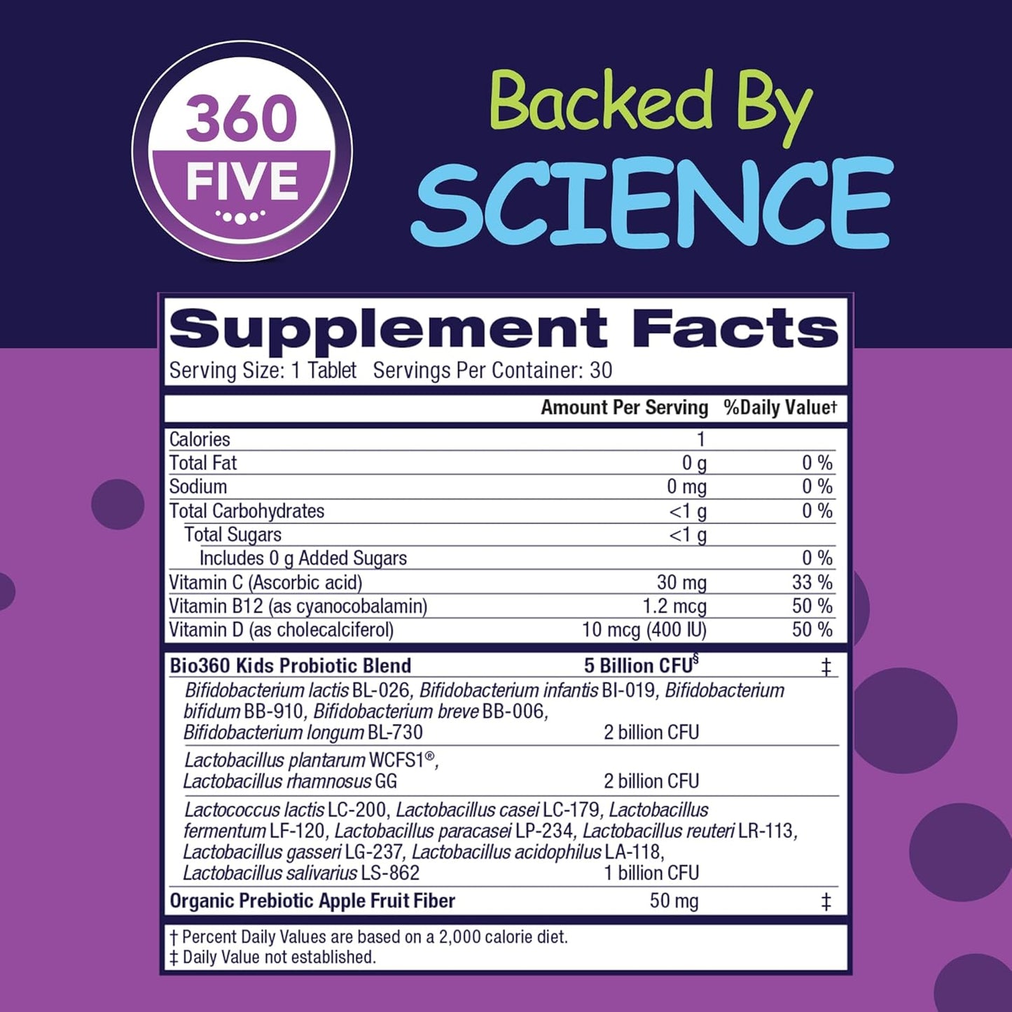 Kids Probiotic Chewable with 15 Strains & 5 Billion CFU for Brain, Immune & Digestive Health - Organic Prebiotics, Mixed Berry Flavor - 60 Count