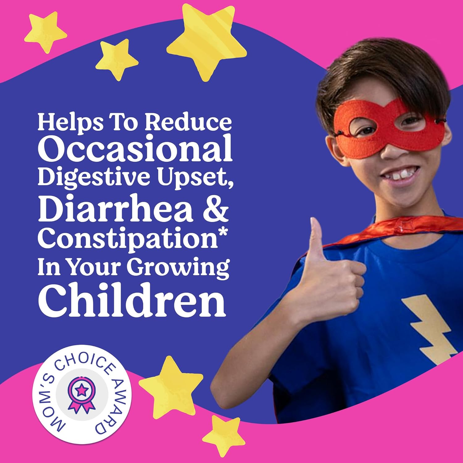 Kids Probiotic Chewables with Prebiotic Fiber - Daily Gut Health Support for Ages 4+, Constipation Relief, Immune Boost - 30 Sugar-Free Berry Flavored Tablets - BoostGo Australia