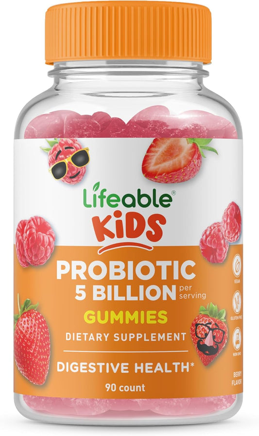 Kids Probiotic Gummies | 5 Billion CFU | Delicious Probiotics for Children | Supports Gut Health and Immunity | 90 Gummies