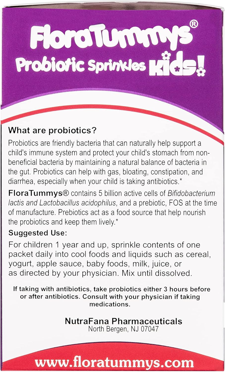 Kids Probiotic Powder Packets - 30 Taste-Free Packs, Allergen-Free, Dairy-Free, Gluten-Free, Sugar-Free, Non-GMO, Vegan