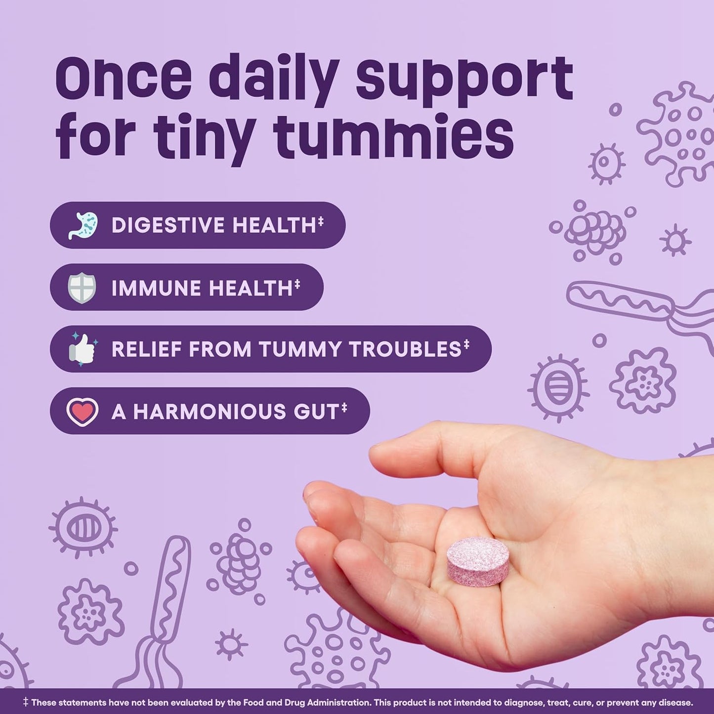 Kids Probiotic Supplement with 7 Strains, Prebiotics, Vitamins, Minerals - Supports Immune & Digestive Health - 60ct